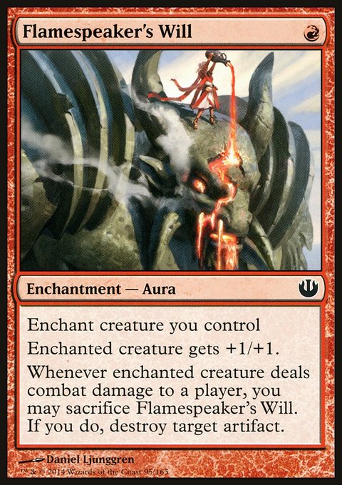 Flamespeaker's Will, Journey into Nyx #95, Magic: The Gathering card