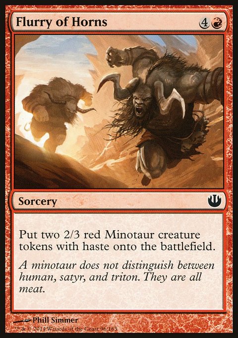 Flurry of Horns, Journey into Nyx #96, Magic: The Gathering card