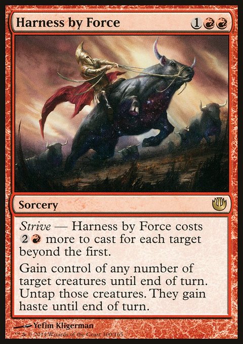 Harness by Force, Journey into Nyx #100, Magic: The Gathering card
