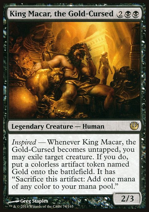 King Macar, the Gold-Cursed, Journey into Nyx #74, Magic: The Gathering card