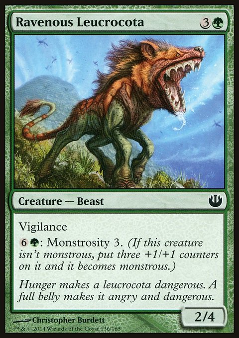 Ravenous Leucrocota, Journey into Nyx #136, Magic: The Gathering card