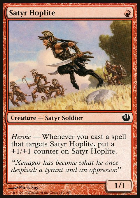 Satyr Hoplite, Journey into Nyx #110, Magic: The Gathering card