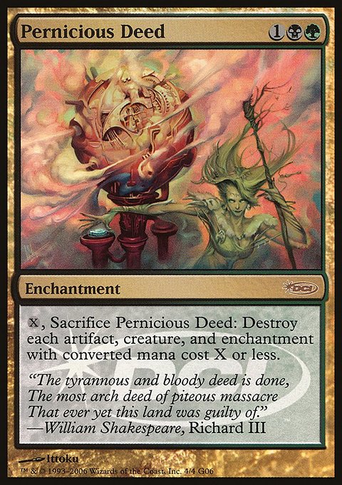 Pernicious Deed, Judge Gift Cards 2006 #4, Magic: The Gathering card