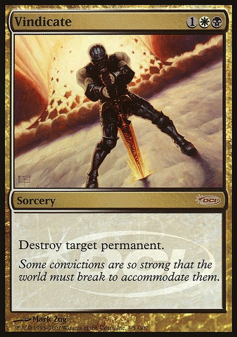 Vindicate, Judge Gift Cards 2007 #4, Magic: The Gathering card