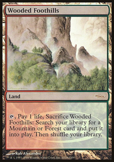 Wooded Foothills, Judge Gift Cards 2009 #10, Magic: The Gathering card