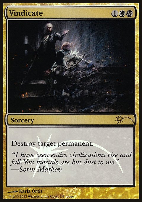 Vindicate, Judge Gift Cards 2013 #7, Magic: The Gathering card