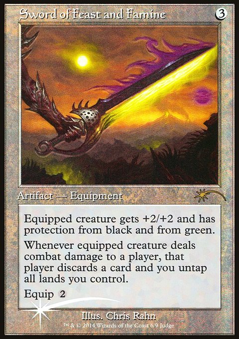 Sword of Feast and Famine, Judge Gift Cards 2014 #6, Magic: The Gathering card