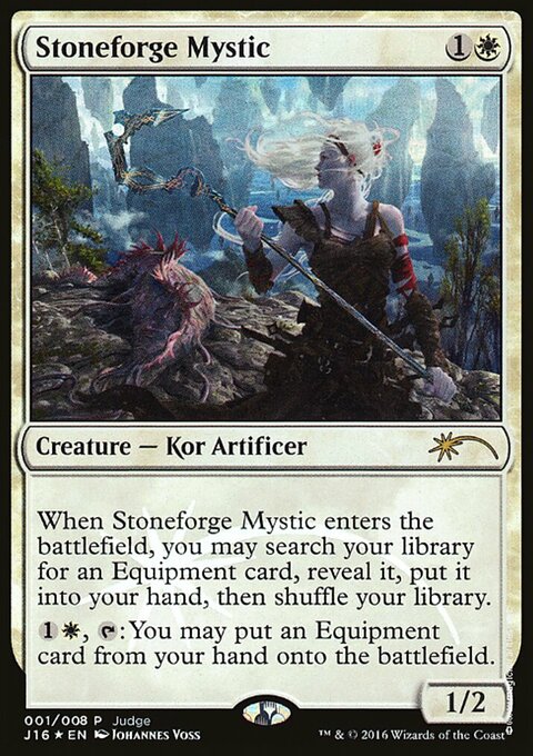Stoneforge Mystic, Judge Gift Cards 2016 #1, Magic: The Gathering card
