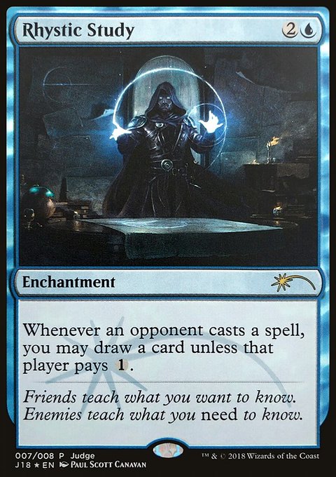 Rhystic Study, Judge Gift Cards 2018 #7, Magic: The Gathering card