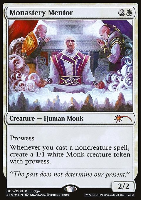 Monastery Mentor, Judge Gift Cards 2019 #5, Magic: The Gathering card