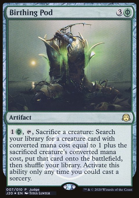 Birthing Pod, Judge Gift Cards 2020 #7, Magic: The Gathering card