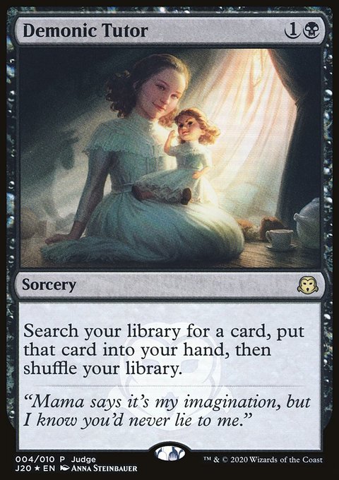 Demonic Tutor, Judge Gift Cards 2020 #4, Magic: The Gathering card