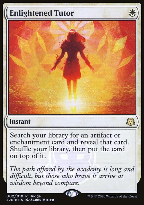 Enlightened Tutor, Judge Gift Cards 2020 #2, Magic: The Gathering card