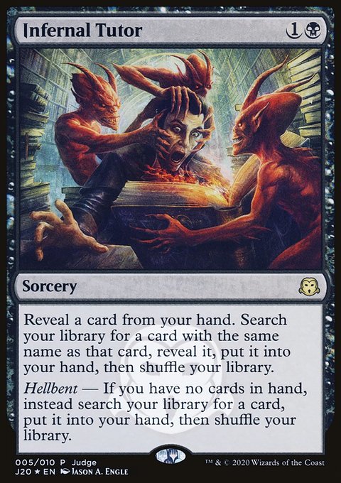 Infernal Tutor, Judge Gift Cards 2020 #5, Magic: The Gathering card