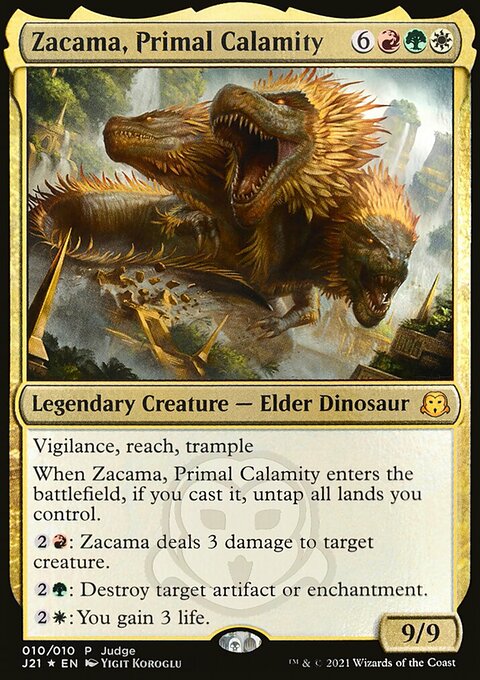 Zacama, Primal Calamity, Judge Gift Cards 2021 #10, Magic: The Gathering card