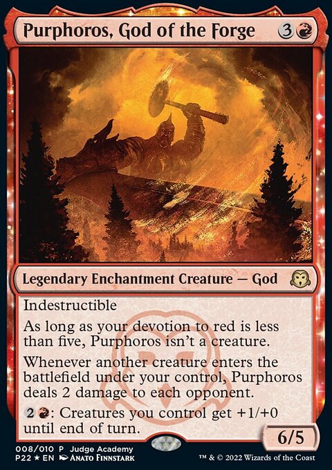 Purphoros, God of the Forge, Judge Gift Cards 2022 #8, Magic: The Gathering card