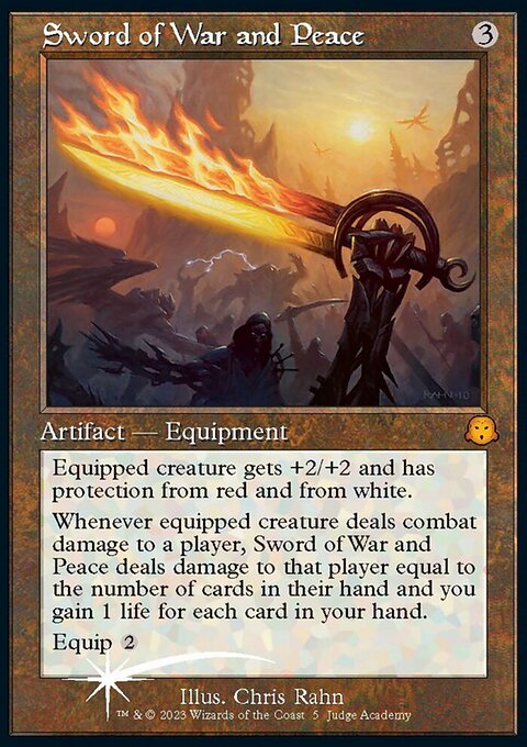 Sword of War and Peace, Judge Gift Cards 2023 #5, Magic: The Gathering card