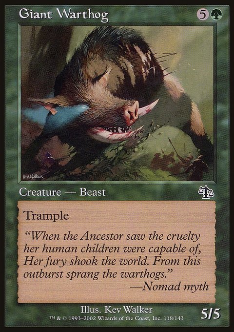 Giant Warthog, Judgment #118, Magic: The Gathering card