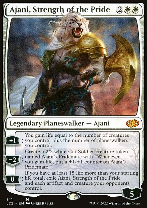 Ajani, Strength of the Pride, Jumpstart 2022 #141, Magic: The Gathering card