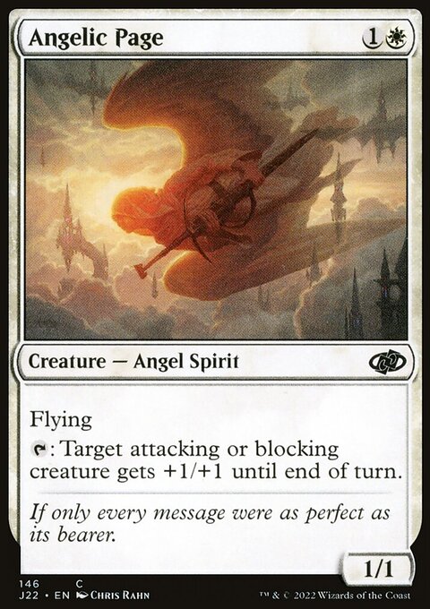 Angelic Page, Jumpstart 2022 #146, Magic: The Gathering card