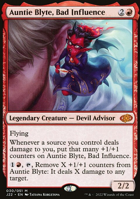 Auntie Blyte, Bad Influence, Jumpstart 2022 #30, Magic: The Gathering card