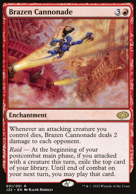 Brazen Cannonade, Jumpstart 2022 #31, Magic: The Gathering card