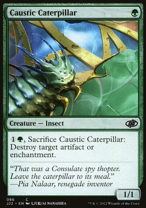 Caustic Caterpillar, Jumpstart 2022 #86, Magic: The Gathering card