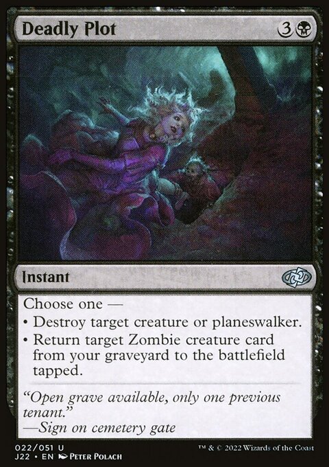 Deadly Plot, Jumpstart 2022 #22, Magic: The Gathering card