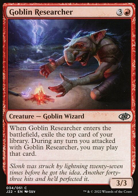 Goblin Researcher, Jumpstart 2022 #34, Magic: The Gathering card