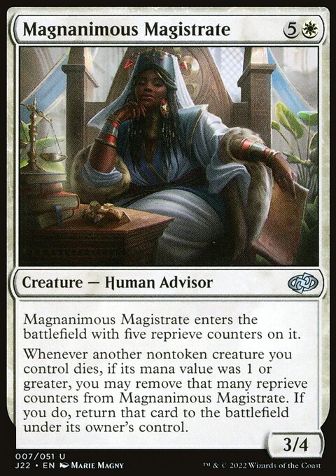 Magnanimous Magistrate, Jumpstart 2022 #7, Magic: The Gathering card