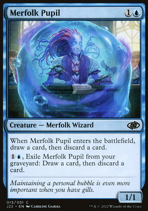 Merfolk Pupil, Jumpstart 2022 #15, Magic: The Gathering card