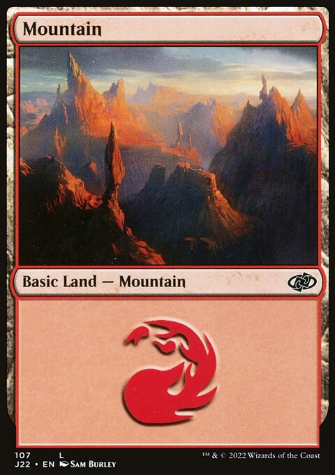 Mountain, Jumpstart 2022 #107, Magic: The Gathering card