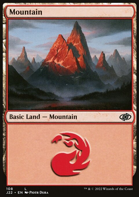 Mountain, Jumpstart 2022 #108, Magic: The Gathering card
