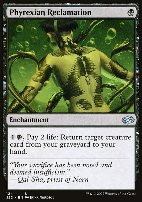 Phyrexian Reclamation, Jumpstart 2022 #124, Magic: The Gathering card