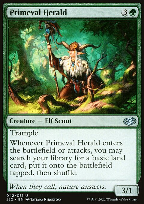 Primeval Herald, Jumpstart 2022 #42, Magic: The Gathering card