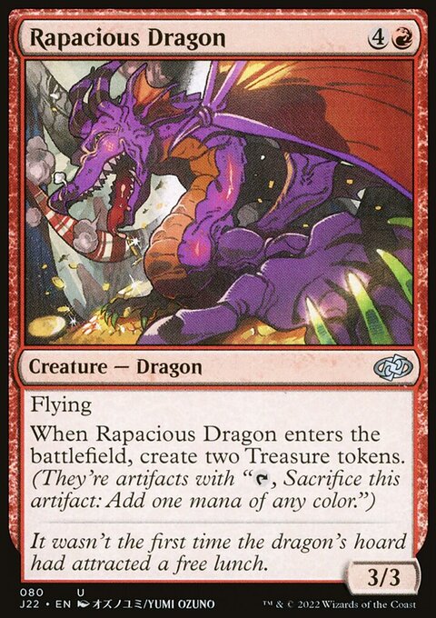 Rapacious Dragon, Jumpstart 2022 #80, Magic: The Gathering card