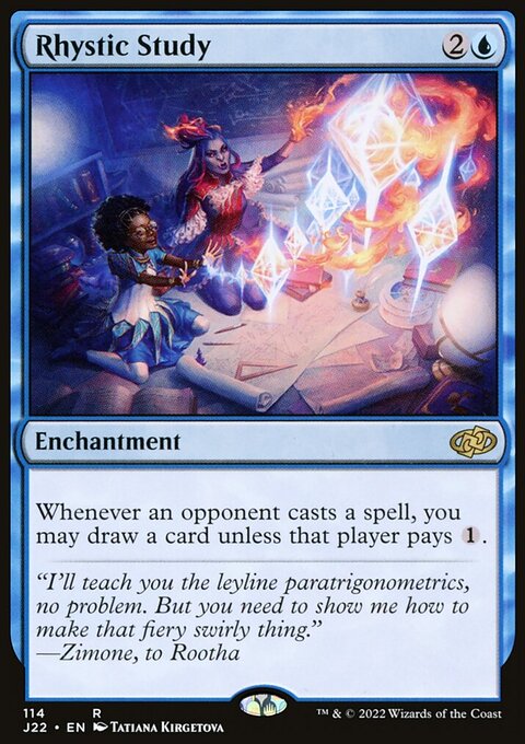Rhystic Study, Jumpstart 2022 #114, Magic: The Gathering card