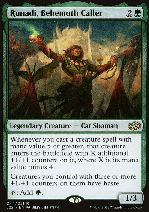 Runadi, Behemoth Caller, Jumpstart 2022 #44, Magic: The Gathering card