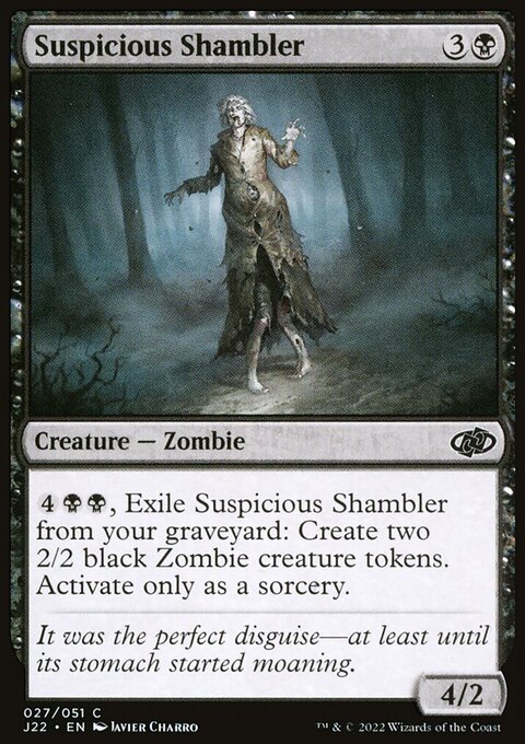 Suspicious Shambler, Jumpstart 2022 #27, Magic: The Gathering card