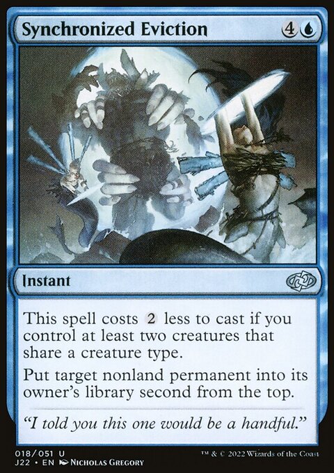Synchronized Eviction, Jumpstart 2022 #18, Magic: The Gathering card