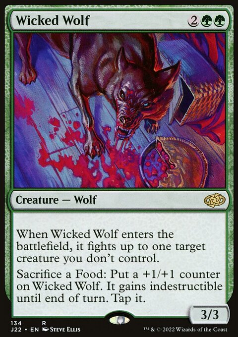 Wicked Wolf, Jumpstart 2022 #134, Magic: The Gathering card