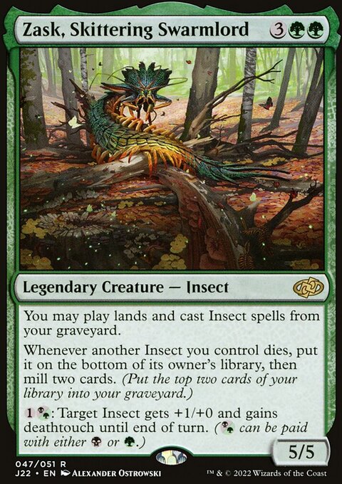 Zask, Skittering Swarmlord, Jumpstart 2022 #47, Magic: The Gathering card