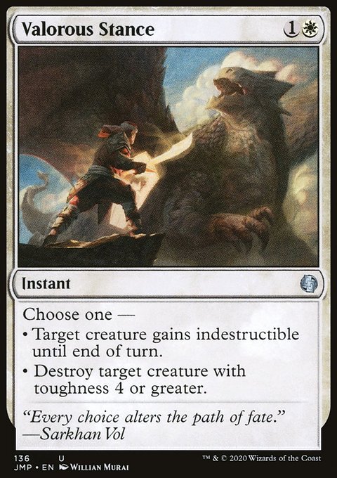 Valorous Stance, Jumpstart #136, Magic: The Gathering card