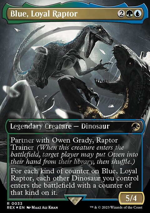Blue, Loyal Raptor, Jurassic World Collection #33, Magic: The Gathering card