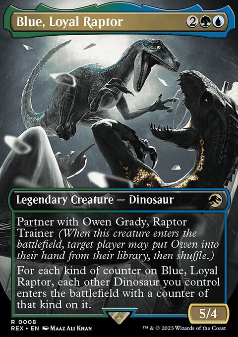 Blue, Loyal Raptor, Jurassic World Collection #8, Magic: The Gathering card