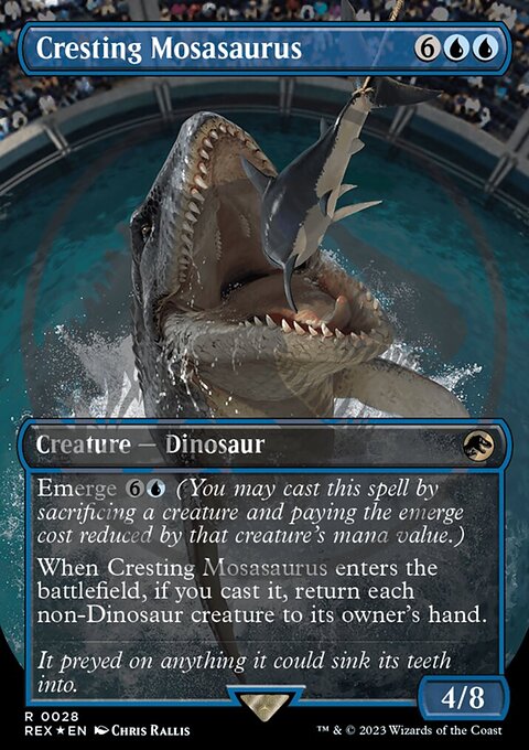 Cresting Mosasaurus, Jurassic World Collection #28, Magic: The Gathering card