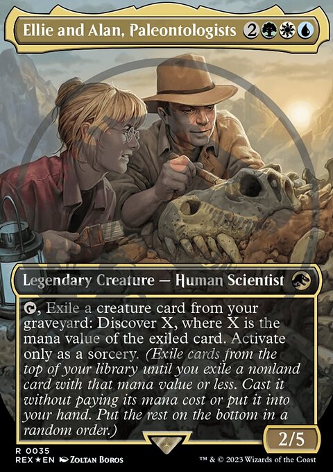 Ellie and Alan, Paleontologists, Jurassic World Collection #35, Magic: The Gathering card