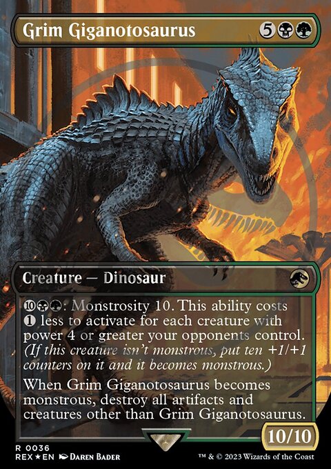 Grim Giganotosaurus, Jurassic World Collection #36, Magic: The Gathering card