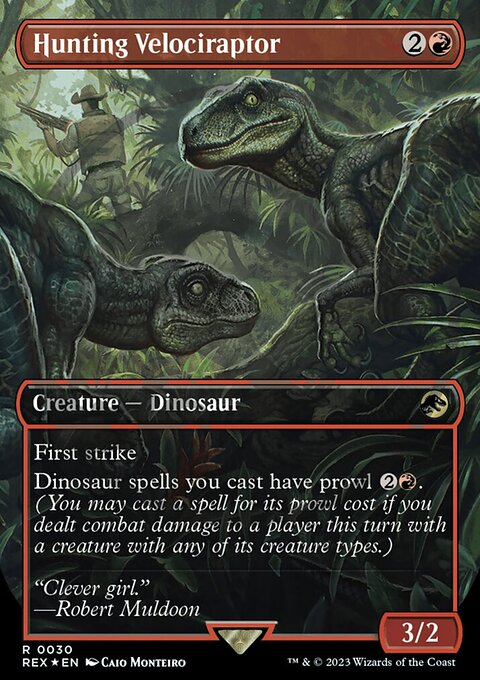 Hunting Velociraptor, Jurassic World Collection #30, Magic: The Gathering card