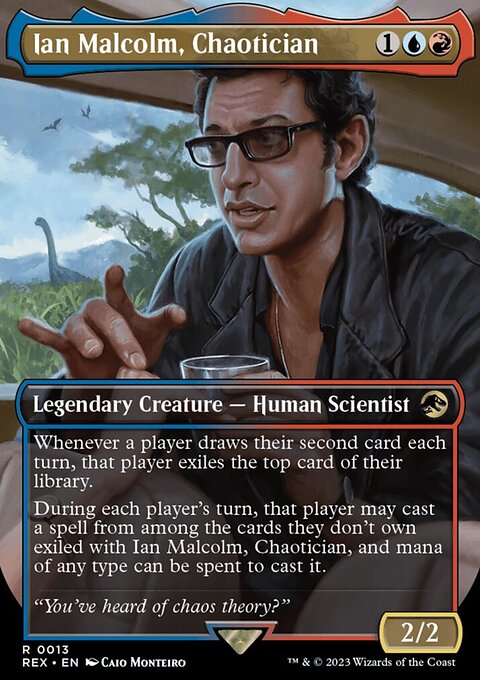 Ian Malcolm, Chaotician, Jurassic World Collection #13, Magic: The Gathering card